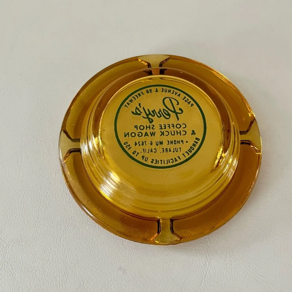 Perry's Amber Glass Ashtray
